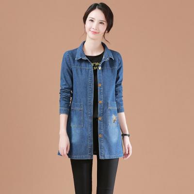 ÁO KHOÁC JEAN FORM DÀI TÚI THÊU ONG - NK314